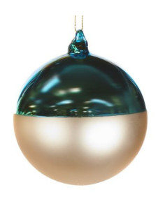 Hanging glass ornament - Christmas ball with coloured overlay, blue | GOODWILL - 1