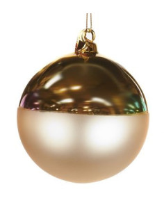 Hanging glass ornament - Christmas ball with coloured overlay, gold | GOODWILL - 1