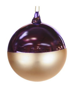 Hanging glass ornament - Christmas ball with coloured overlay, purple | GOODWILL - 1