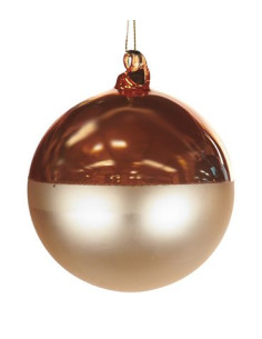 Hanging glass ornament - Christmas ball with coloured overlay, copper | GOODWILL - 1