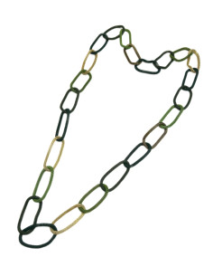 Chain necklace, mix of green and gold | KLÉO PARIS - 1