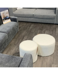 Čalouněný puf Rondo ø42 s potahem 2.kat v barvě karamelu... 2