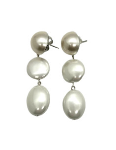 Visací náušnice s bílými perlami | FRANCINE BRAMLI - 1 2