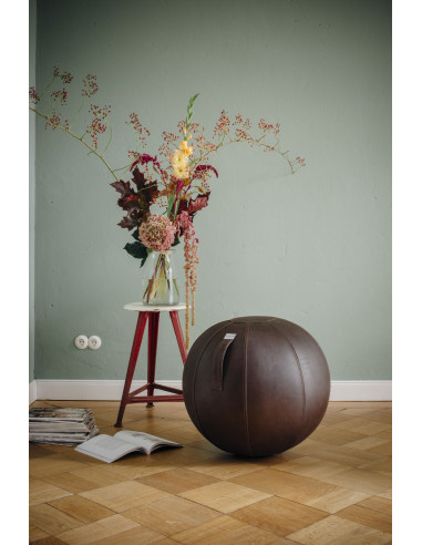 Sedací / jóga míč s potahem umělé kůže VEEL Mocca 60-65cm | VLUV - 2