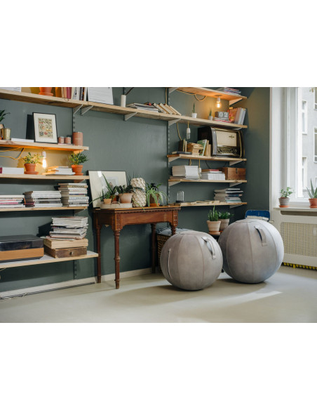 Sedací / jóga míč s potahem umělé kůže VEEL Elephant 60-65cm | VLUV