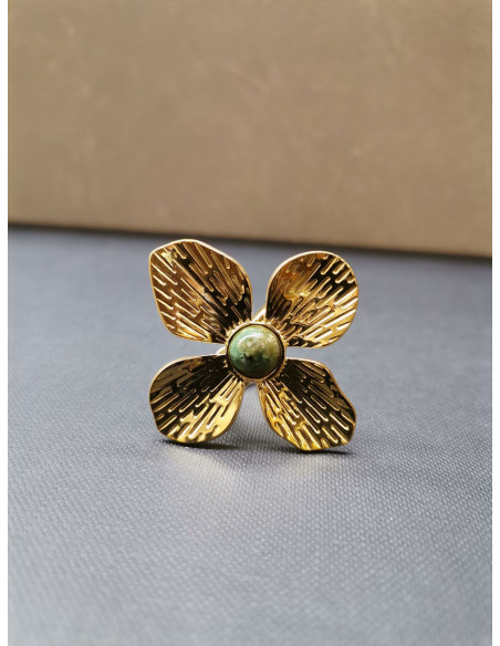 Gold ring in the shape of a flower | PIOU PIOU - 3