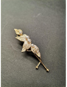 Brož s motivem listů a s perlami | PIOU PIOU