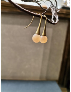Závěsné náušnice s kuličkou slunečního kamene | PIOU PIOU 2