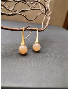 Závěsné náušnice s kuličkou slunečního kamene | PIOU PIOU