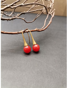 Závěsné náušnice s kuličkou karneolu | PIOU PIOU