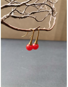 Závěsné náušnice s kuličkou karneolu | PIOU PIOU 2