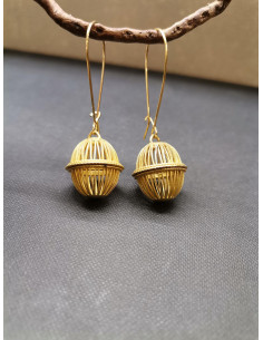 Závěsné náušnice s drátěnou kuličkou | PIOU PIOU 2