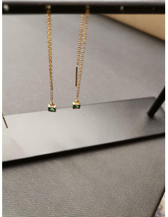 Řetízkové provlékací náušnice se zeleným detailem | PIOU... 2