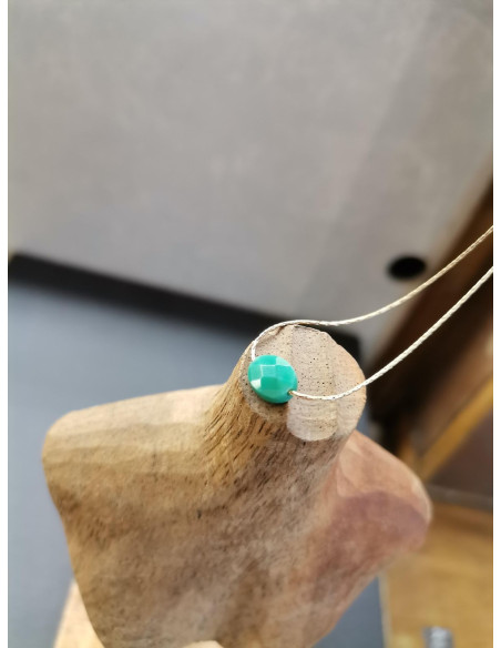 Řetízek zlatý se zeleným achátem | PIOU PIOU