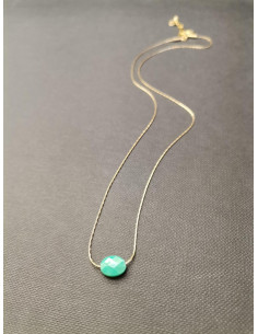 Řetízek zlatý se zeleným achátem | PIOU PIOU 2