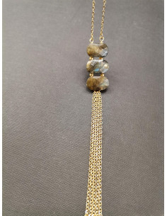 Náhrdelník s labradoritem a řetízky | PIOU PIOU 2