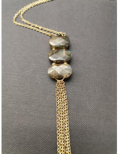 Náhrdelník s labradoritem a řetízky | PIOU PIOU