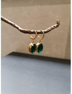 Visací náušnice se zeleným prvkem | PIOU PIOU 2