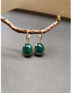 Visací náušnice se zeleným prvkem | PIOU PIOU - 1