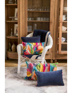 Gastounet Cobalt velvet pillowcase 30x50 | VIVARAISE - 1 2