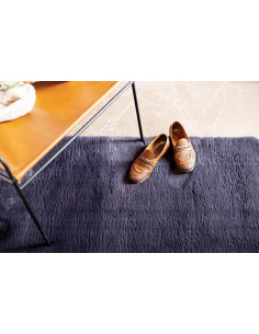 Carpet Eddy Ombre with long pile, dark grey ø120 | VIVARAISE - 1 2