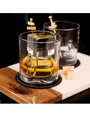 Sada 4 sklenic na whisky s motivem Včela  | LA ROCHÈRE - 2