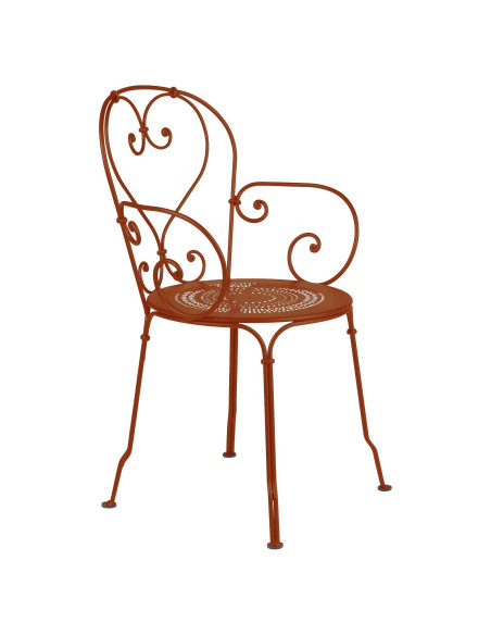 Kovové zahradní křeslo 1900 | FERMOB-orange