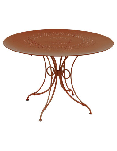 Kovový jídelní stůl 1900 - Ø117 | FERMOB-orange