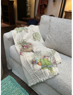 Bavlněný pléd s potiskem Parrot 135x170 | TESSITURA... 2