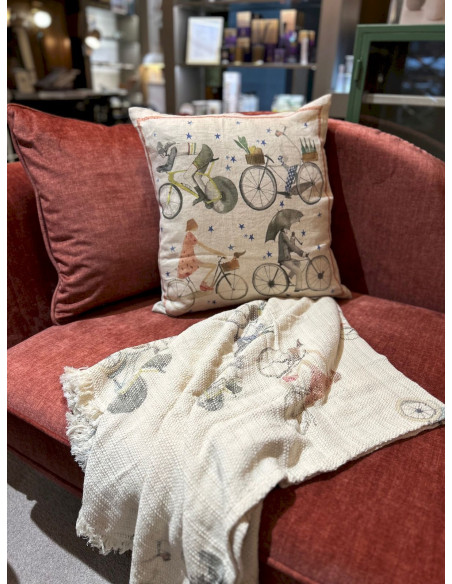 Bavlněný pléd s potiskem Bikers 135x170 | TESSITURA TOSCANA TELERIE