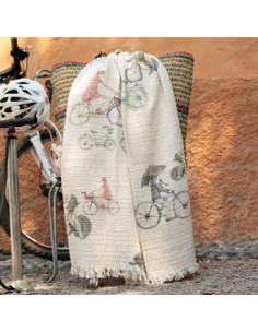 Bavlněný pléd s potiskem Bikers 135x170 | TESSITURA...