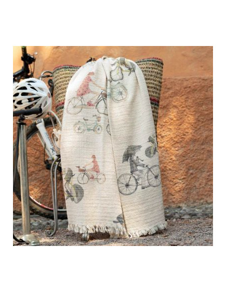 Bavlněný pléd s potiskem Bikers 135x170 | TESSITURA TOSCANA TELERIE