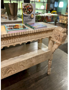 Starožitná konzole z vyřezávaného teakového dřeva | dovoz Indie 2