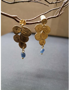 Náušnice tvaru hroznu s modrošedým korálkem | PIOU PIOU