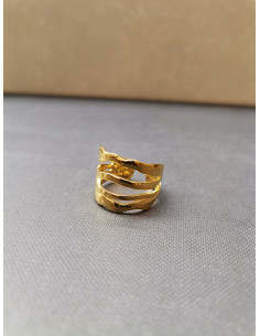 Víceřadý prsten s nepravidelným vzhledem, zlatý | PIOU PIOU - 1 2