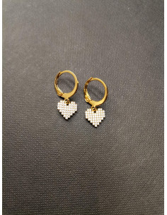 Náušnice se zdobeným srdíčkem | PIOU PIOU