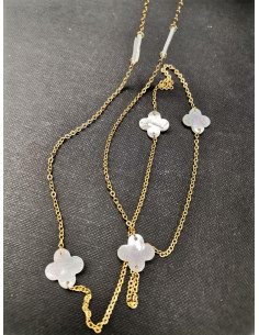 Řetízkový náhrdelník s perleťovými čtyřlístky | PIOU PIOU 2