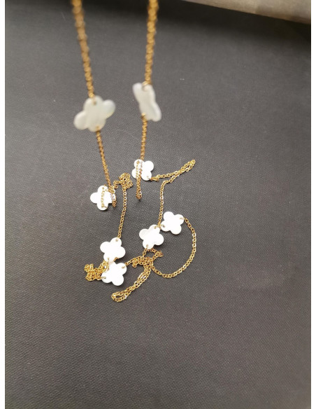 Řetízkový náhrdelník s perleťovými čtyřlístky | PIOU PIOU d