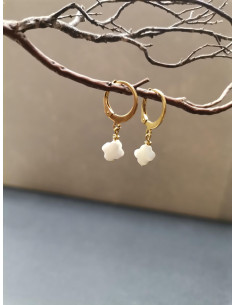 Náušnice s perleťovým čtyřlístkem | PIOU PIOU - 1