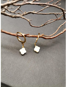 Náušnice s perleťovým čtyřlístkem | PIOU PIOU - 1 2