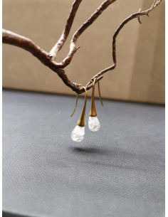 Závěsné náušnice s křišťálovou kapkou | PIOU PIOU