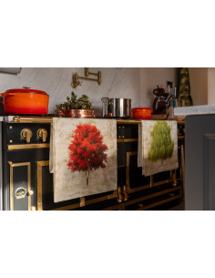 Lněný běhoun s potiskem Greeson 45x170 | TESSITURA TOSCANA TELERIE - 1 2