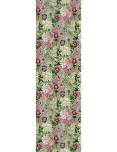 Linen runner with La vie en Rose print, 45x170 | TESSITURA TOSCANA TELERIE - 1