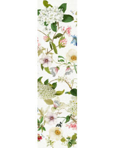 Linen runner with print Ibisco, 45x170 | TESSITURA TOSCANA TELERIE - 1