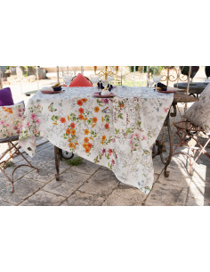 Tablecloth with print Gravure, diameter 170 | TESSITURA TOSCANA TELERIE - 9