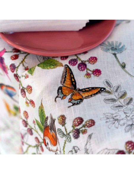 Tablecloth with print Gravure, diameter 170 | TESSITURA TOSCANA TELERIE - 10
