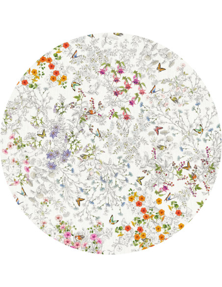 Tablecloth with print Gravure, diameter 170 | TESSITURA TOSCANA TELERIE - 2