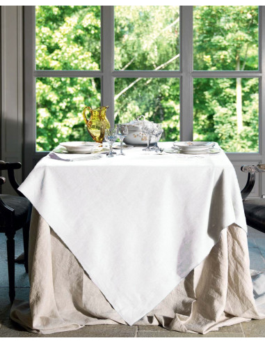 Lněný ubrus Tiziano 160x230 - bílý| TESSITURA...