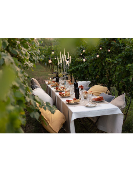 Lněný ubrus Tiziano 160x230 - bílý| TESSITURA TOSCANA TELERIE