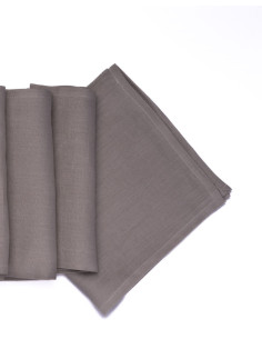 Linen napkin Tiziano 42x42cm, dark grey| TESSITURA TOSCANA TELERIE - 1